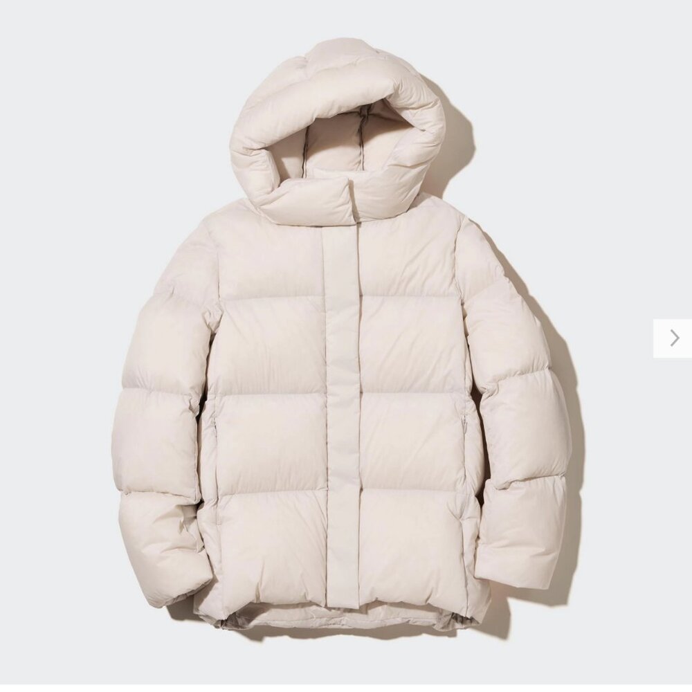 Uniqlo Ultra Light Down Puffer Parka - Color OFF WHITE, Size Small